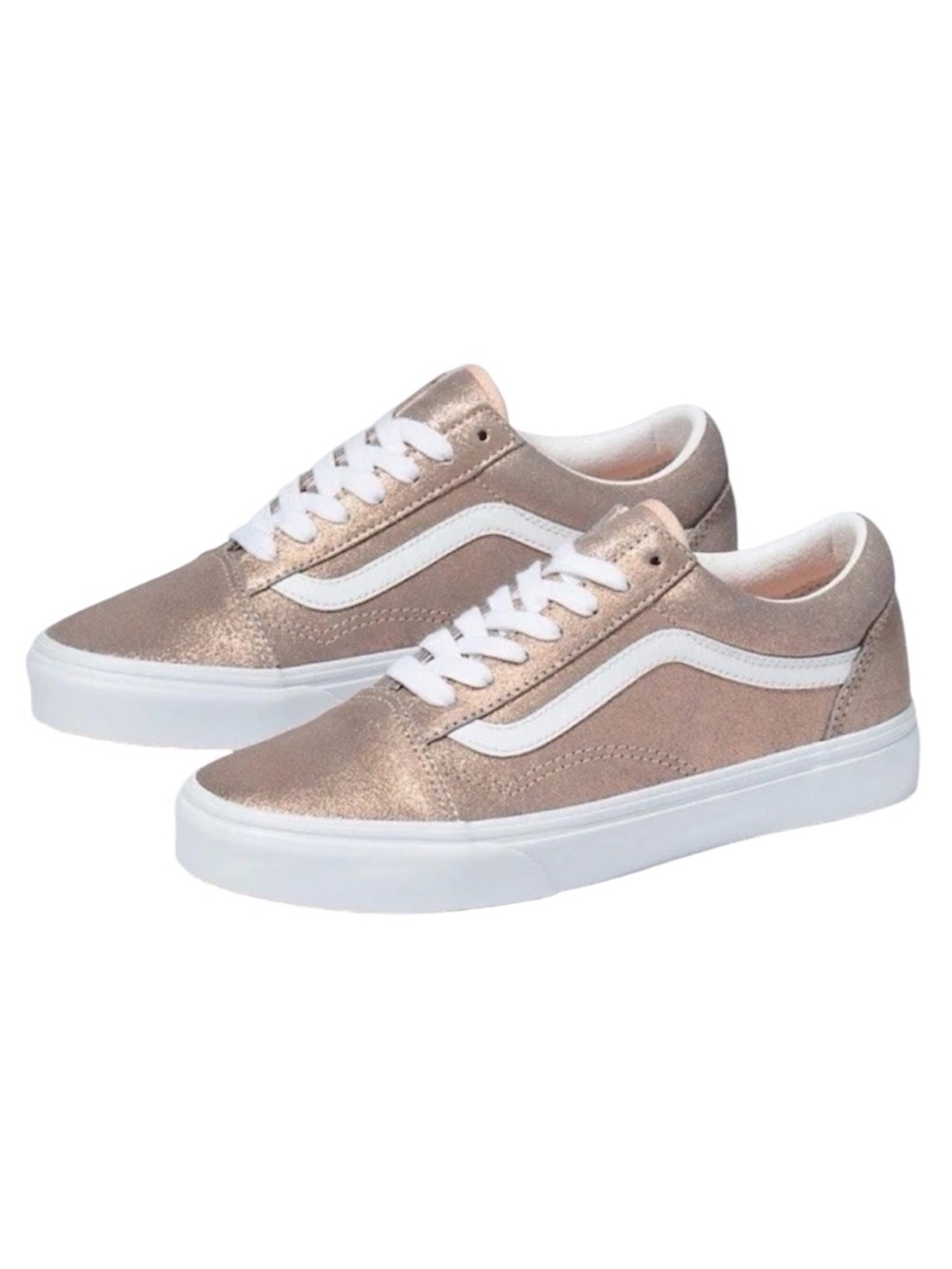 VANS Old Skool Metallic Rose
Gold Shimmer Sneakers - Women's SZ 10